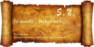 Srankó Nikolett névjegykártya