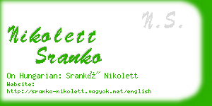 nikolett sranko business card